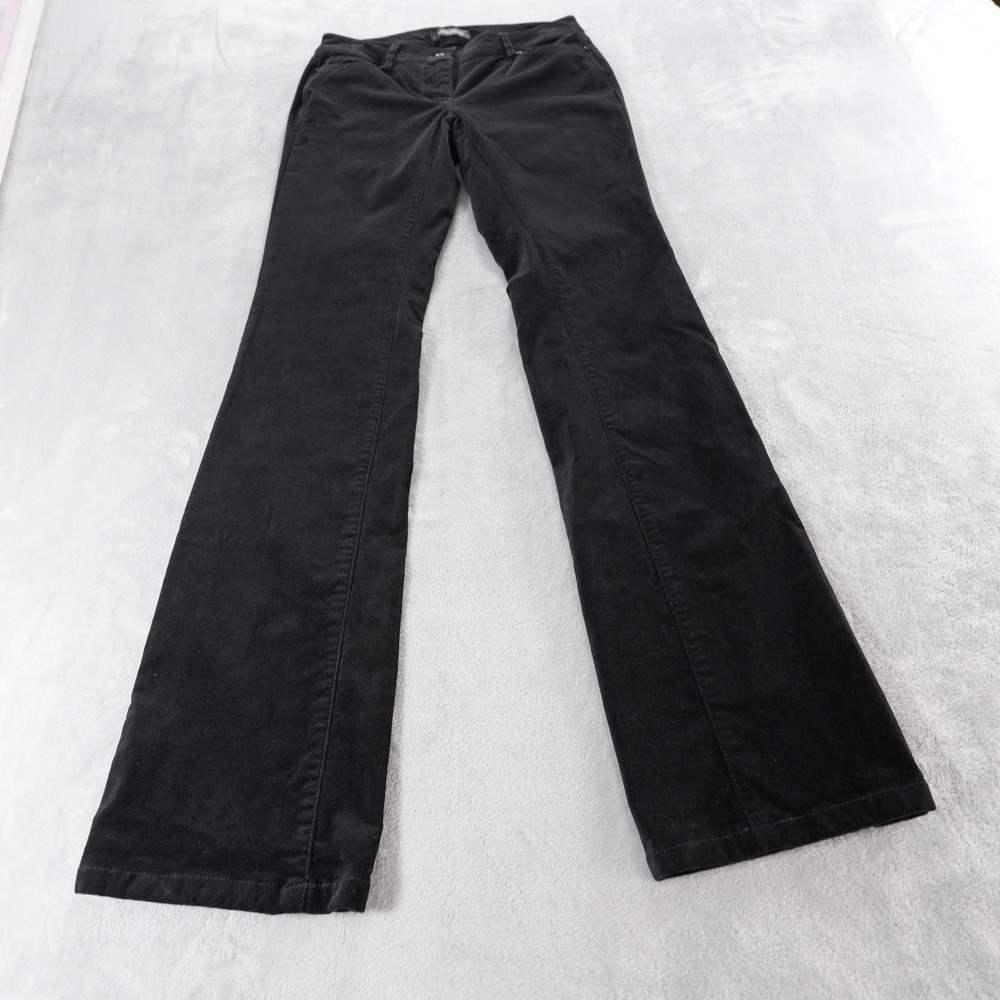 White House Black Market Womens Velvet Jeans Sz 00 Black Bootcut Western Glam - Picture 12 of 14